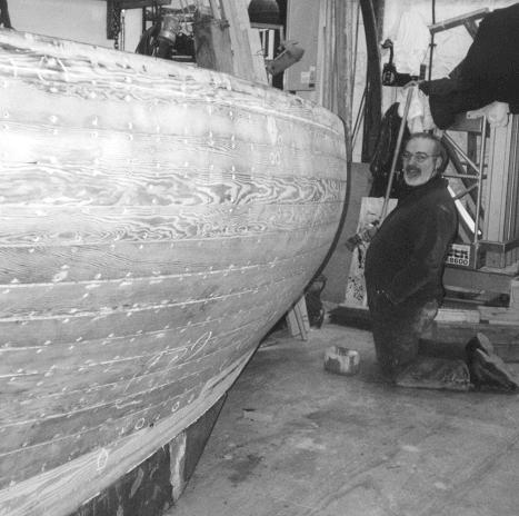 The Jesse in the workshop at the Maritime Museum  undergoing restoration in 1998